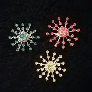 Rhinestone Brooch Set